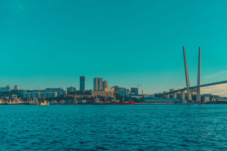Vladivostok, Russia-August 11, 2018: Urban landscape with views of the modern city.