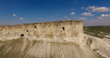 Aerial view of the mountain landscape in the Crimea. Rock AK-Kaya in Belogorsk.の写真素材