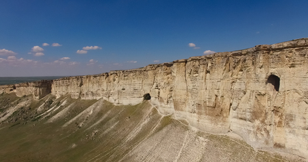 Aerial view of the mountain landscape in the Crimea. Rock AK-Kaya in Belogorsk.の写真素材
