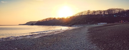 Glass beach is an attraction for travelers and tourists. Vladivostok, Russiaの写真素材