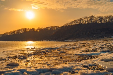 Glass beach is an attraction for travelers and tourists.の写真素材