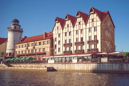 Kaliningrad, Russia-may 11, 2016: Urban landscape with views of architecture and attractions.のeditorial素材