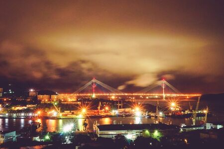 Night landscape of Vladivostok city landscape.の写真素材