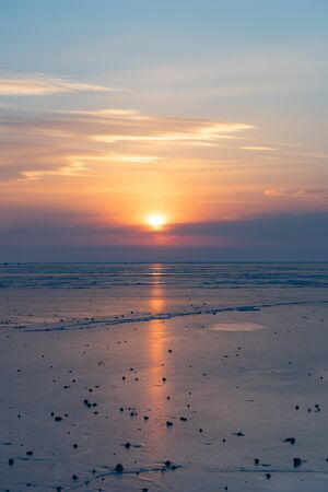 Panorama seascape ice beachの写真素材