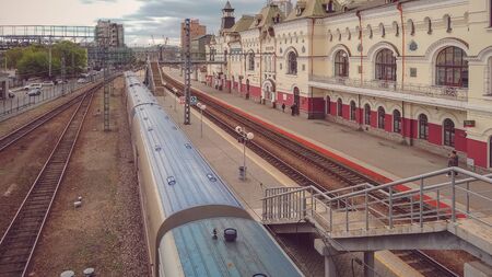 Vladivostok, Primorsky Krai - may 21, 2019: Architecture of the old railway station.のeditorial素材