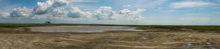 Panorama of the mud volcano Hephaestus in the Krasnodar region, Russiaの写真素材