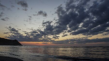 Seascape with a dramatic evening sky.Beauty of nature.の写真素材