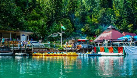 Ritsa, Abkhazia - September 12, 2013: Beautiful landscape with lake and mountain views.のeditorial素材