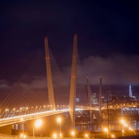 Night landscape with a view of the Golden bridge.の写真素材