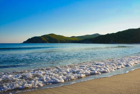 seascape overlooking the coastline of the sea of Japanの写真素材
