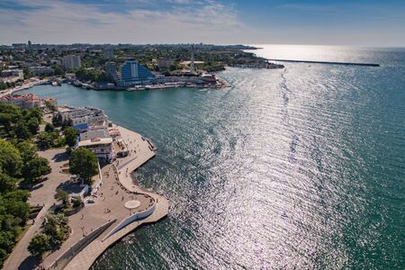 Sevastopol, Crimea-may 31, 2018: Aerial view of the cityscape overlooking the sights.のeditorial素材