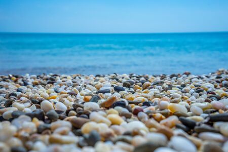 Seascape. Pebble beach in the vicinity of Yevpatoria, Crimea.の写真素材