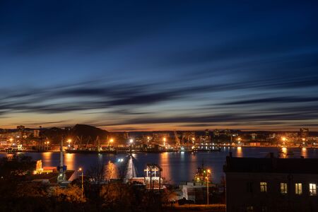 Magnificent sunset over The Golden horn Bay.の写真素材