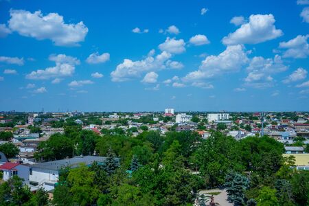 Evpatoria, Crimea - may 24, 2018: Aerial view of the cityscape with streets and landmarks.のeditorial素材