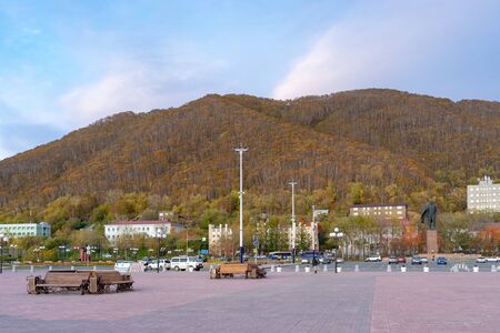 Petropavlovsk-Kamchatsky, Russia - October 4, 2019: cityscape with a view of the landmarks of the city.のeditorial素材