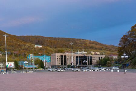 Petropavlovsk-Kamchatsky, Russia - October 4, 2019: cityscape with a view of the landmarks of the city.のeditorial素材