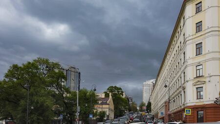 Vladivostok, Primorsky Krai - may 21, 2019: Cityscape with views of buildings and streetsのeditorial素材