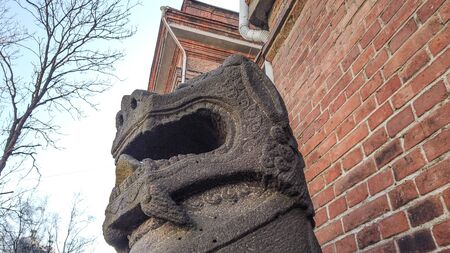 Vladivostok, Primorsky Krai-March 29, 2019: The architectural details on the building of the University.のeditorial素材