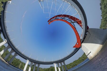 Abstract landscape of the bridge over the river.のeditorial素材