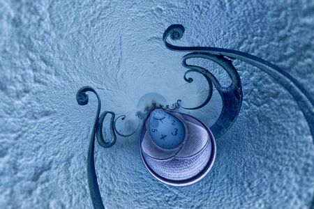 Abstract background with deformed clock. For design and networkingの写真素材