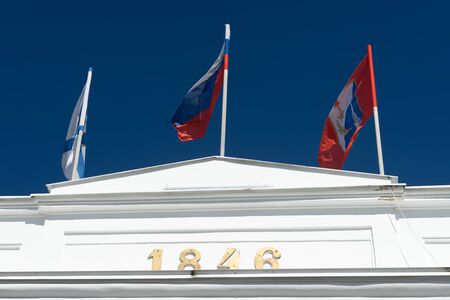 Sevasopol, Crimea - may 31, 2019: Urban landscape with a view of the colonnade of the Count's Wharf.のeditorial素材