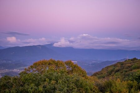 Mountain landscape at sunset. Sochi, Russiaの写真素材