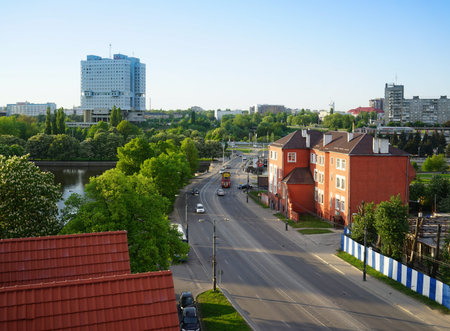 Kaliningrad, Russia-may 11, 2016: Urban landscape from a heightのeditorial素材