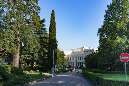 Yalta, Crimea-may 30, 2016: Landscape with a view of the Livadia Palace