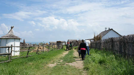 Taman, Krasnodar territory-may 21, 2011: Landscape with a view of the Ataman-open-air ethnographic Museum.のeditorial素材