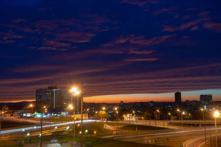 Vladivostok, Russia-September 22, 2019: Urban landscape with a view of the road.のeditorial素材