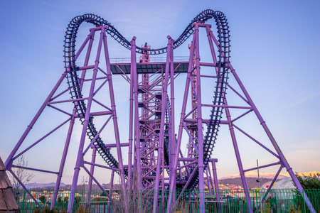 Sochi, Russia-January 7, 2018: Bright landscape with a view of the entrance to the children's Park.のeditorial素材