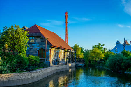 Sochi, Russia-June 19, 2018: Landscape with a view of an amusement Park.のeditorial素材