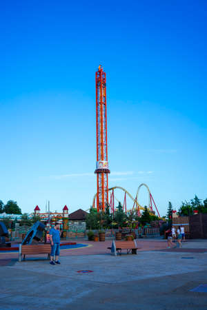 Sochi, Russia-June 19, 2018: Landscape with a view of an amusement Park.のeditorial素材