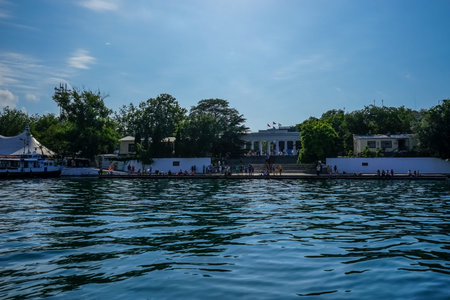 Sevastopol, Crimea-June 13, 2014: Seascape with a view of the city's coastline