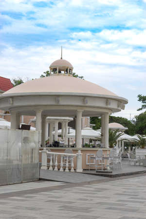 Sudak, Russia-may 20, 2018: Urban landscape with a view of the embankmentのeditorial素材