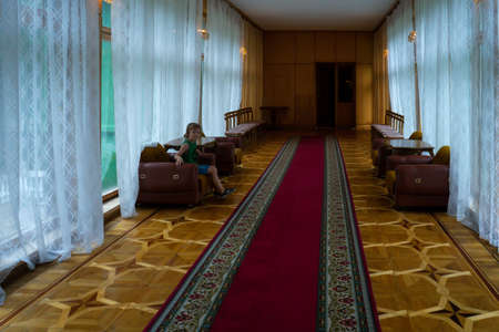 Ritsa, Abkhazia-July 20, 2014: House-Museum of Stalin's dacha on lake Ritsa.のeditorial素材