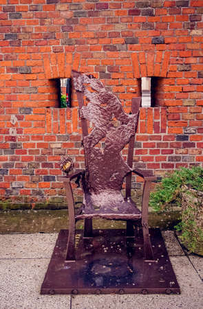 Kaliningrad, Russia-may 14, 2015: Abstract figure on the background of a brick wall at the amber Museumのeditorial素材