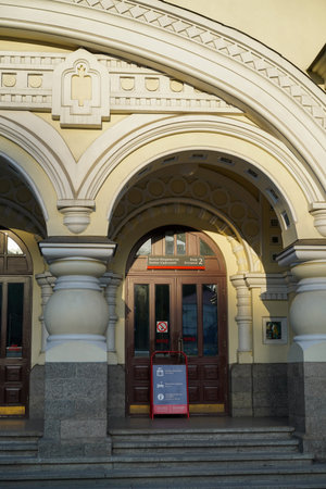 Vladivostok, Russia-June 12, 2020: the building of the old railway station, a landmark of the city.