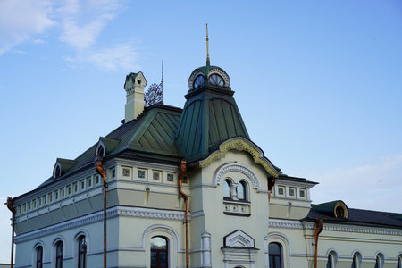 Vladivostok, Russia-June 12, 2020: the building of the old railway station, a landmark of the city.