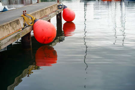 Berth on the background of the water surface. Vladivostok, Russiaの写真素材