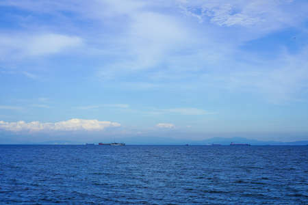 Seascape in blue tones. The natural background.の写真素材
