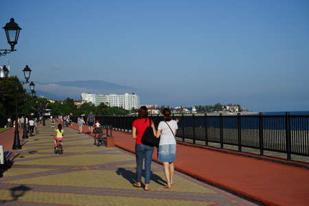Sochi, Russia-June 9, 2014: Embankment of Sochi on a hot summer dayのeditorial素材