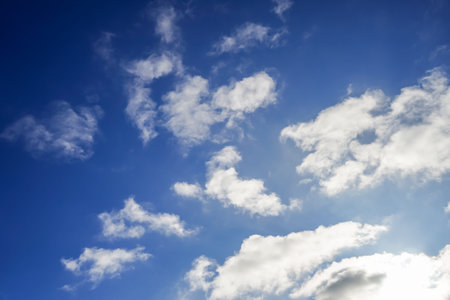 Natural background of blue sky with clouds.