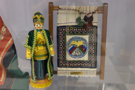 Sochi, Russia-September 24, 2017: Exhibition of national toys in the museum.のeditorial素材