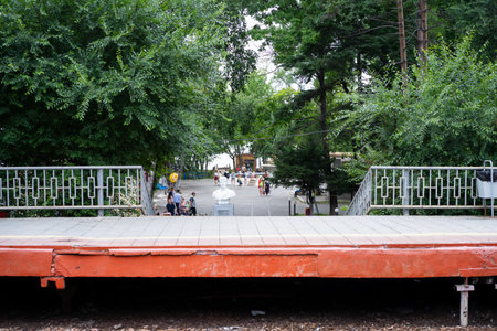 VLADIVOSTOK, Russia-July 23,2020: Urban landscape with Sanatorskaya railway stationのeditorial素材