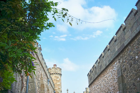 YALTA, CRIMEA-JUNE 22, 2015: Architecture of the Vorontsov Palace against the blue sky.