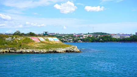 Seascape with a view of the city. Sevastopol, Crimea
