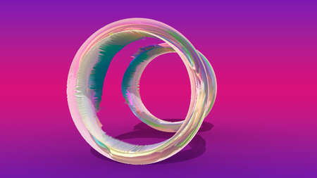 Gradient pink background with abstract shape. 3d image, 3d renderingの写真素材