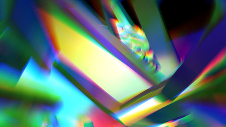 Abstract multicolored background with rainbow shapes.