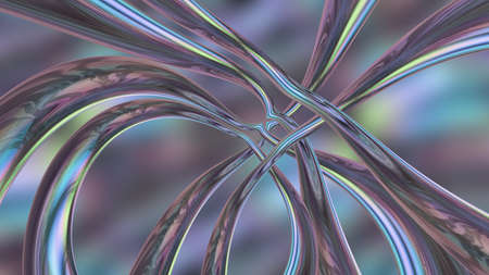 Abstract fantasy iridescent background with shapes. 3d image, 3d renderingの写真素材